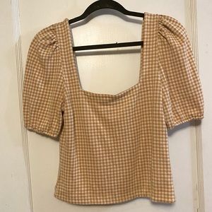 Backyard Roses Buttercup Checkered Crop Top